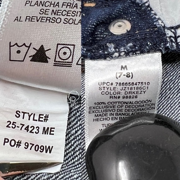 VTG Jordache Y2K Fall Leaves Patches Denim Overalls Size 7 8 Medium - Picture 13 of 14